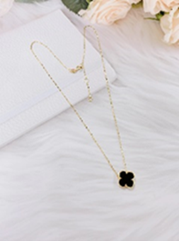 925 sterling silver shell clover dainty initials necklace
