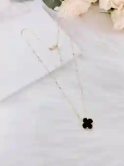 925 sterling silver shell clover dainty initials necklace