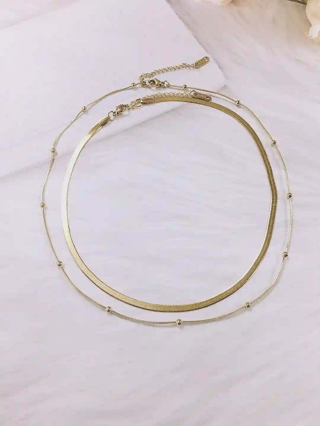 stainless steel irregular minimalist multi strand necklace