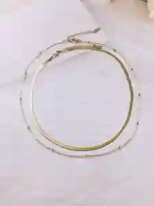 stainless steel irregular minimalist multi strand necklace
